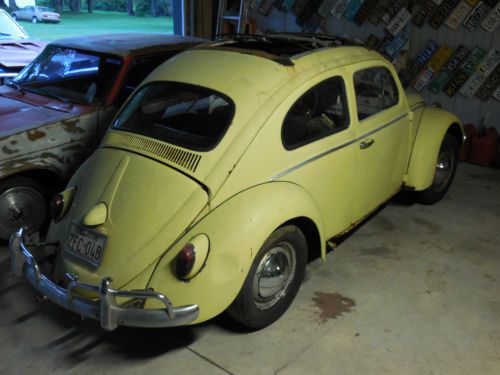 1962 vw bug ~ came from factory white w/ full ragtop like herbie the love bug!