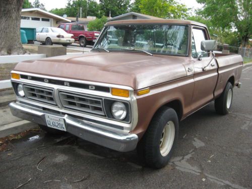 1 owner 1977 ford f100 custom short bed with 302ci 5.0l &amp; manual 4 speed 170k nr