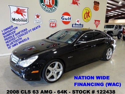 2008 cls63 amg,sunroof,nav,htd/cool lth,h/k sys,19in amg whls,64k,we finance!!