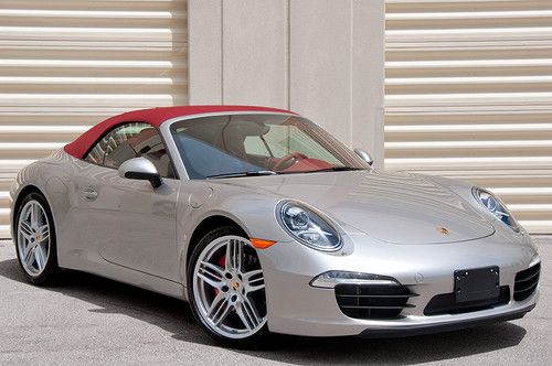 2013 porsche 911 carrera s cabriolet! silver/red! 566 miles! $128505 msrp! save!