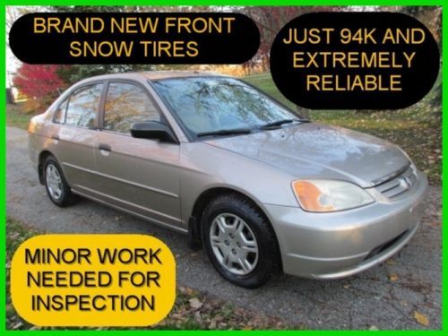 2001 lx used low reserve automatic sedan honda civic reliable affordable