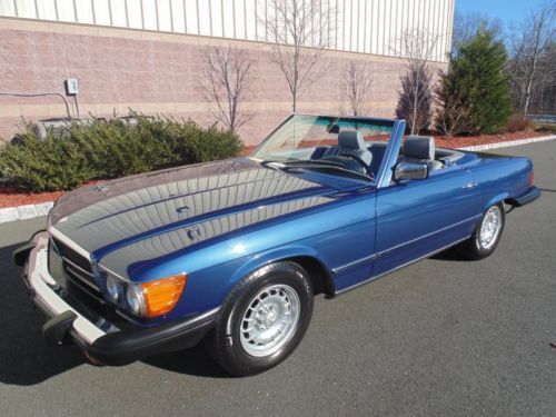 1985 mercedes-benz 380sl nautical blue/ grey leather 28k miles !!! must see !!!