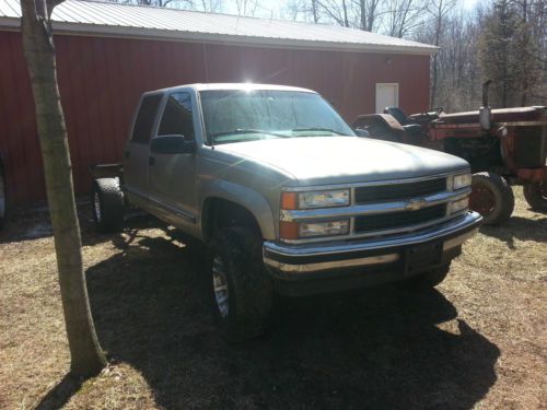 1999 k2500 chevy silverado ls crew cab short bed 5.7l lifted (gmc sierra)