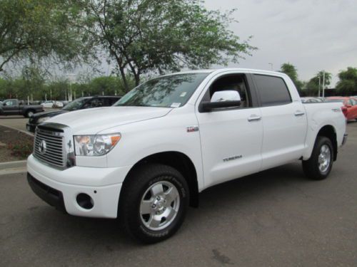 13 4x4 4wd white 5.7l v8 leather navigation sunroof miles:29k crewmax certified