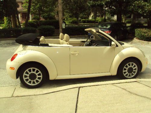 05 vw new beetle gls convertible leather automatic low miles low reserve!
