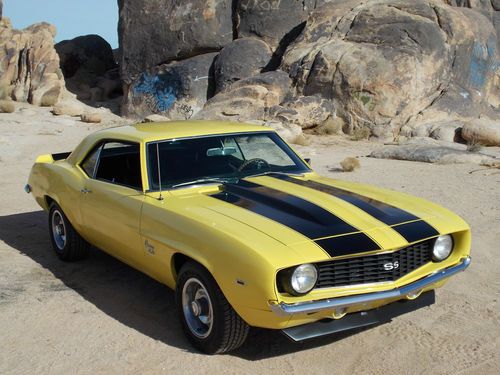 1969 camaro ss 350 @ no reserve! restored california car! 76 daytona yellow!!!