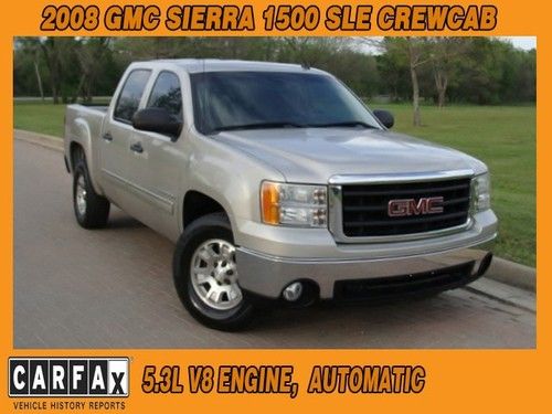 2008 gmc sierra 1500 sle crew cab texas owned, clean carfax, low miles, 5.3l v8
