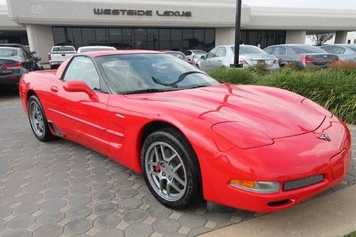 01 z06 13k miles red leather 6 speed coupe we finance texas vette low miles