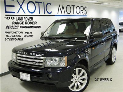 2008 rover sport supercharged awd!! nav pdc heated-sts 2tv/ent-pkg 20"whls 6cd!!