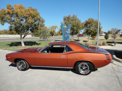 1974 plymouth barracuda   numbers matching   360  pistol grip 4 speed