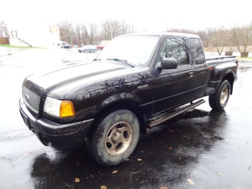 Beautiful black 2001 ford ranger edge xlt 4x4 4.0l flareside tow package