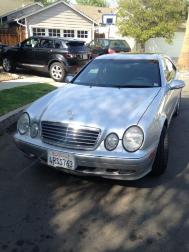2001 mercedes benz clk320 coupe silver on black 96k low miles