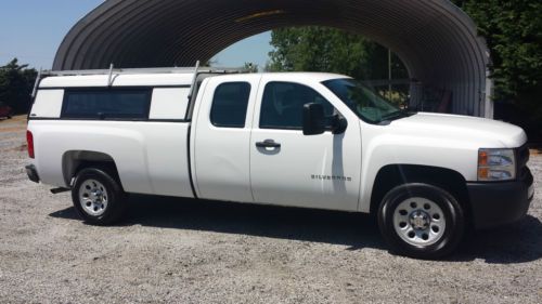 Long bed silverado with camper shell new tires nice truck fleet maintained