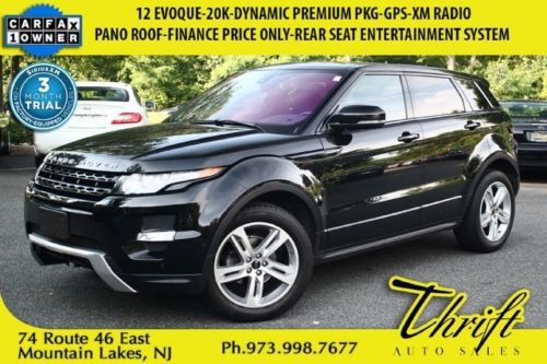 12 evoque-20k-dynamic premium pkg-gps-xm radio-pano roof-finance price only