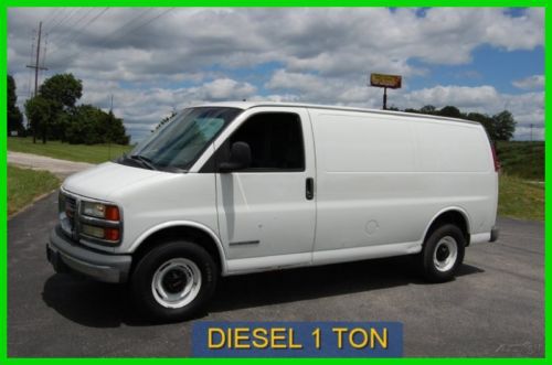 2002 diesel cargo 1 ton white work 3500 tow hitch turbo 6.5l bulkhead chevy