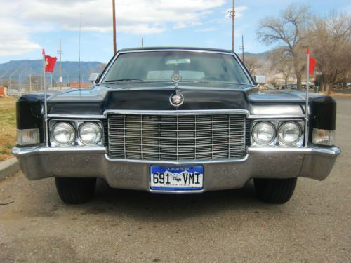 1969 cadillac 75 series fleetwood limousine black with partition window