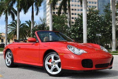 2004 911 4s cabriolet - 6 speed - guards red - hardtop - 1 owner - florida