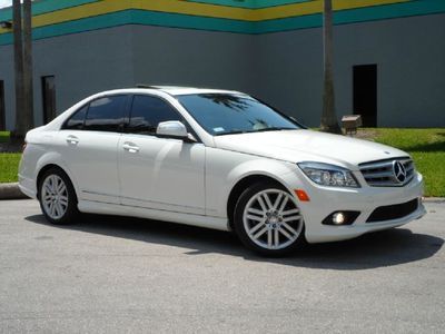 C300 low miles sedan white over black leather rebuilt title must see very clean