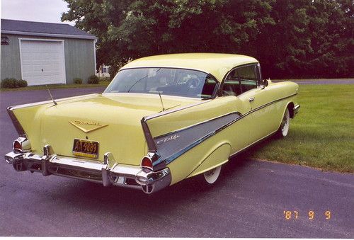 1957 chevy bel air 2dr. hardtop auto, color:  colonial cream