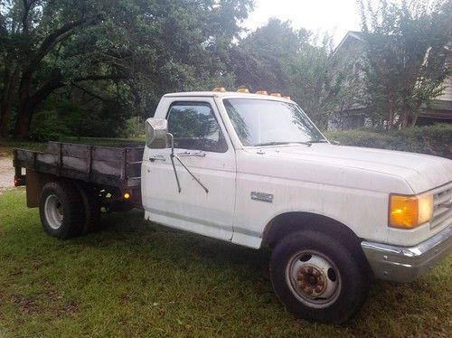 Ford f350 flat bed short cab bed 1990 gas fuel injection efi 7.5 liter automatic