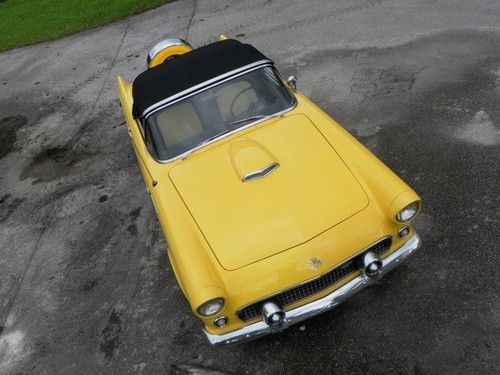1955 extremely rare yellow convertible-fact' cont' kit v-8, a/c, auto, match #'s