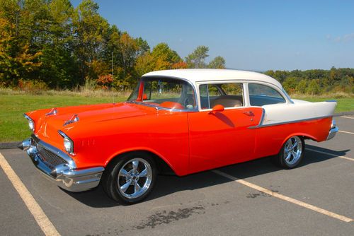 1957 chevrolet 150 post with 350 crate engine. complete frame on restoration!!