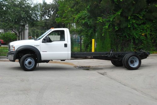2007 ford f550 xl 6.0 diesel cab chassis 14' bed flatbed tow truck utility box