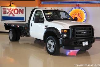 09 ford f-450 f series white xl turbo diesel flatbed 1 owner dually drw flatbed