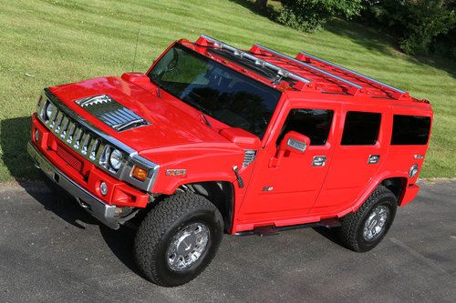 2007 hummer h2 limited edition victory red custom paint  built in air compresser