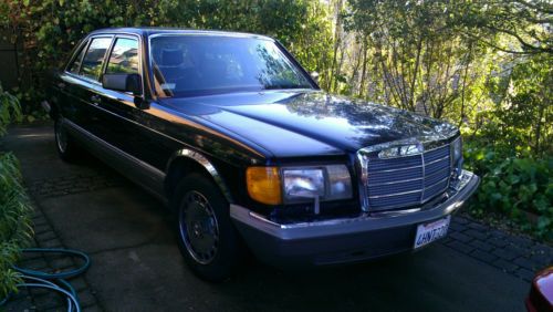 1986 86 mercedes benz 560sel, black with gray interior, not running, as-is sale