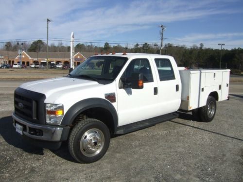 2008 ford f450 crew cab utility 4wd diesel drw one owner