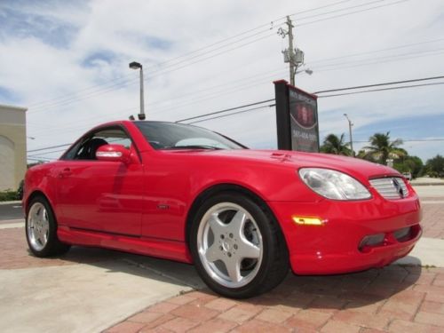 01 magma red slk-320 convertible -sport package -low miles-55k -17 in amg wheels