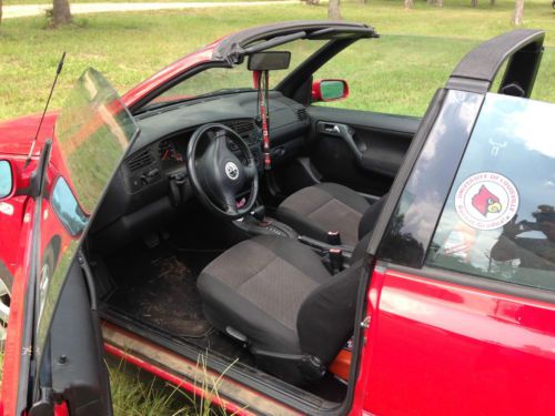 Red, volkswagen, cabrio gl, convertible, 2001, power windows