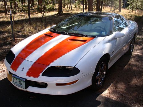 1997 chevy camaro 30th anniversary z28 - white with orange stripes - t-tops