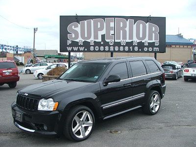 2007 jeep grand cherokee srt8 black sport utility awd dvd nav heated leather 6.1