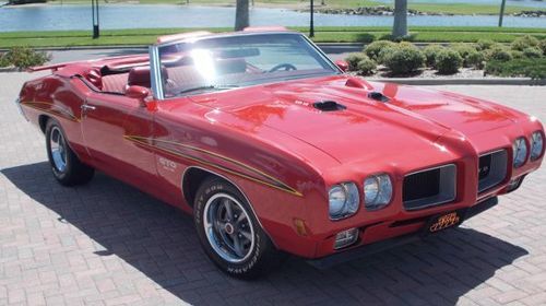 1970 pontiac gto judge convertible re-creation - red with white top - stunning!