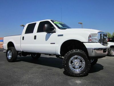 2006 ford lariat f-250 super duty crew cab diesel 4x4~lifted truck~leather~dvd!!