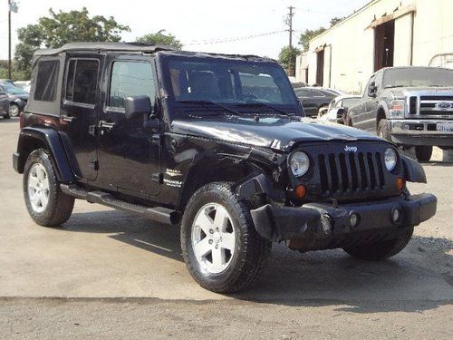 2007 jeep wrangler unlimited sahara damaged salvage runs! loaded only 59k miles!