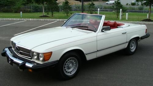 1976 mercedes benz 450 sl rare color combo white/red low mileage exceptional car