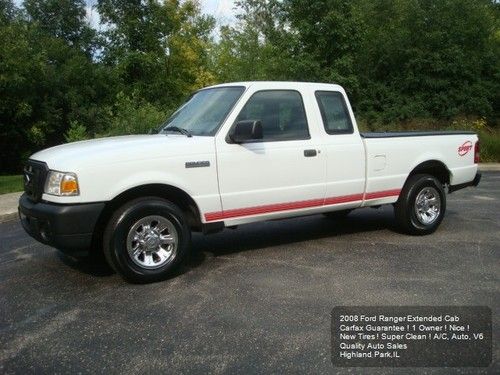2008 ford ranger extended cab 1 owner auto a/c v6 new tires carfax certified !