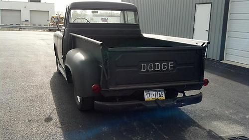 1955 dodge pickup, primer black, solid car very little rust,6 cyl, 3 spd