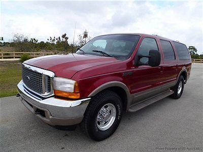 Excursion limited 7.3l turbo diesel auto 3rd row seating rare florida carfax