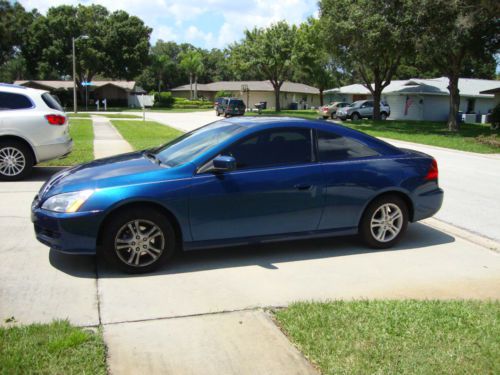 Blue 2007 honda accord ex-l coupe low miles great condition