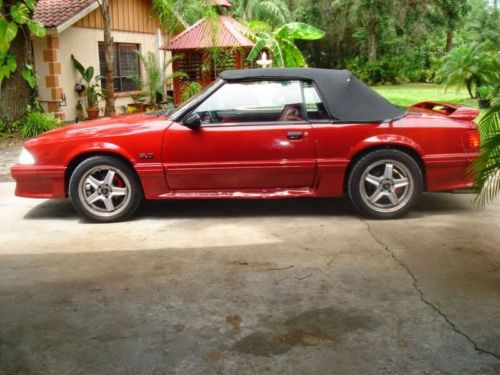 1987 ford mustang gt convertible red 330bhp  5 speed manual  power everything