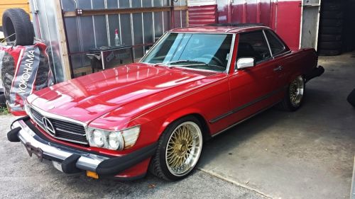 1987 mercedes-benz 560sl...red on black...bbs style wheels..no reserve..florida!
