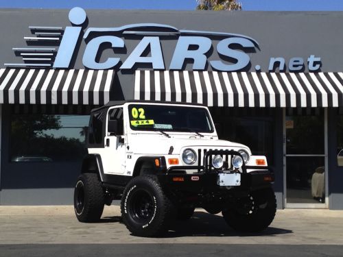 2002 jeep wrangler x sport utility 2-door 4.0l auto, lifted, differential locks+