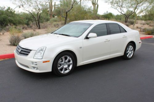 2005 cadillac sts  pearl white tan leather heated front seats good carfax