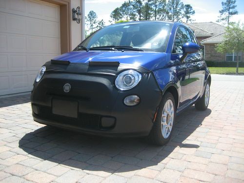 2012 fiat 500c convertible -- brilliant blue, one owner, less than 5,000 miles