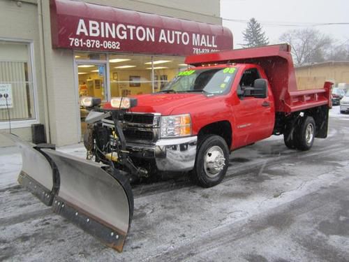 2008 chevrolet silverado 3500 hd dump 4x4 9.5'  fisher plow v blade only 63k !!