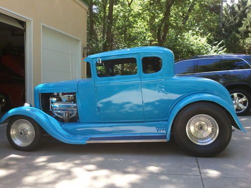 1930 ford model a.  hot rod   383 stroker   grabber blue